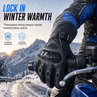 Tjocka varma vattentäta motorcykelhandskar för vintern 🏍️🧤❄️