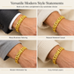 ✨ 50 % RABATT NU! 👑 Exklusivt pansararmband för herr i sandguld – Klockspänne & matt sandblästrad finish 💎