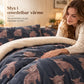 🐂 50 % RABATT! ❄️ Varmt 3-delat påslakanset med skotsk höglandsko – Dubbelsidig plysch & sherpa för kalla vinternätter 🛏️