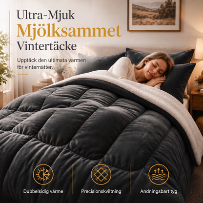 ❄️ 50 % RABATT! 🛏️ Tjockt vintertäcke i mjölkvelour och sherpa – Quiltat, extra varmt och fluffigt duntäcke för vintern 💤