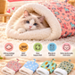 ⏳50% RABATT! 🐱 Mjuka vinter sovsäckar för katter - halvslutna mysiga grottor med tecknade mönster, rosa/blå