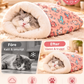 ⏳50% RABATT! 🐱 Mjuka vinter sovsäckar för katter - halvslutna mysiga grottor med tecknade mönster, rosa/blå