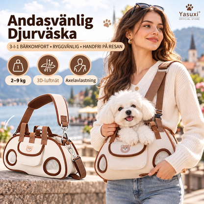 🐾 50% RABATT! 🎒 3-i-1 Väska för Husdjur – Andas Och Ergonomisk för Resor ✨